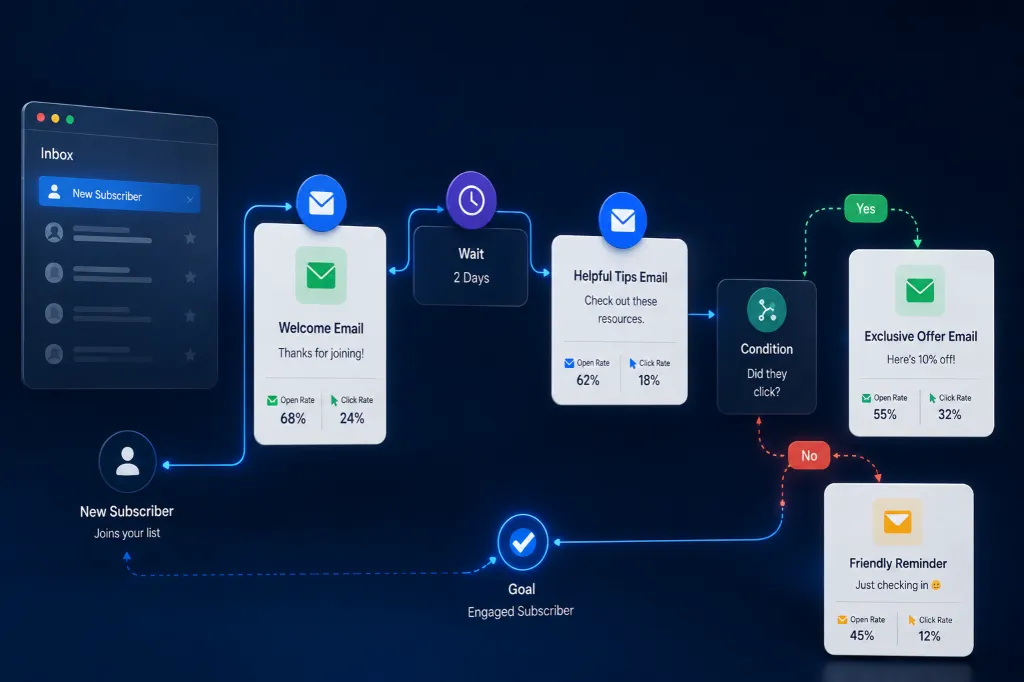 Email Workflow Automation Diagram Dashboard